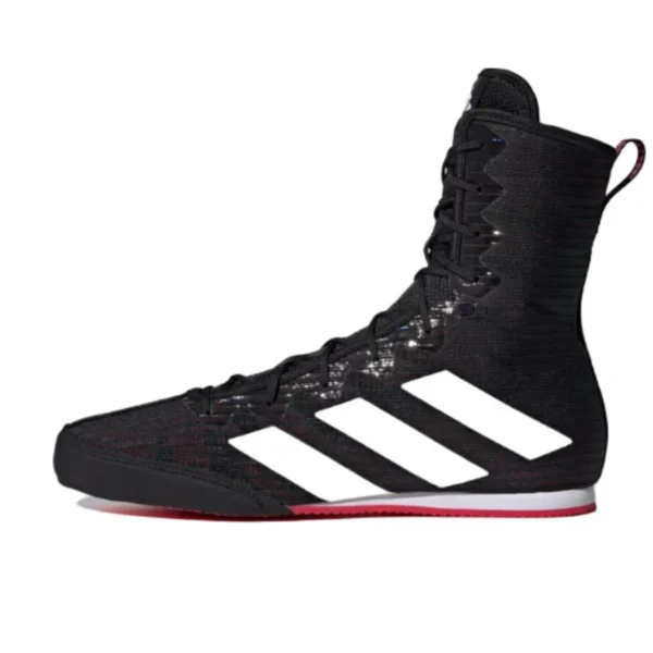Adidas Box Hog 4 Boxing Shoes - Black, White, & Red Adidas Box Hog 4 Boxing Shoes - Black, White, & Red