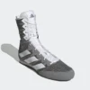Adidas Box Hog 4 Boxing Shoes - Grey & White Adidas Box Hog 4 Boxing Shoes - Grey & White
