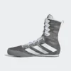 Adidas Box Hog 4 Boxing Shoes - Grey & White Adidas Box Hog 4 Boxing Shoes - Grey & White
