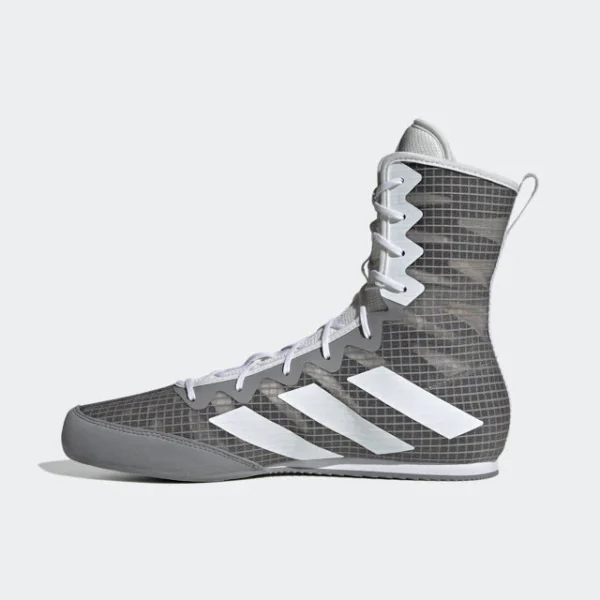 Adidas Box Hog 4 Boxing Shoes - Grey & White Adidas Box Hog 4 Boxing Shoes - Grey & White