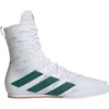 Adidas Box Hog 4 Boxing Shoes - White & Green Adidas Box Hog 4 Boxing Shoes - White & Green