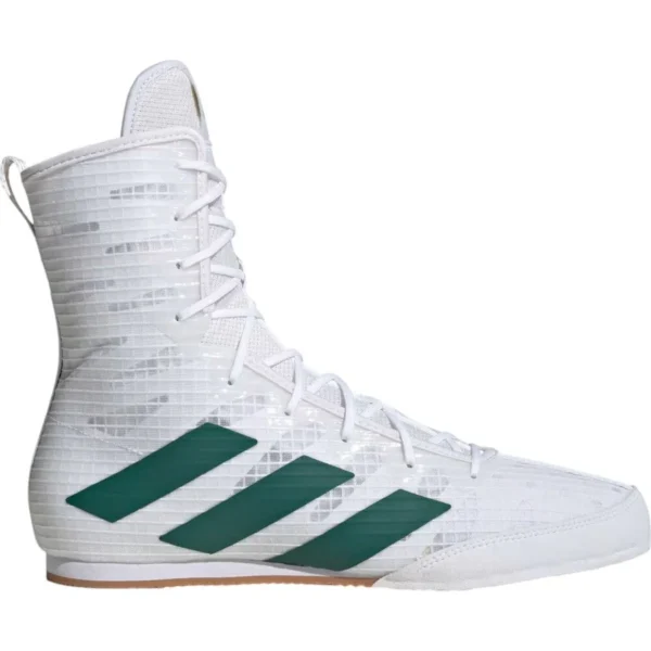 Adidas Box Hog 4 Boxing Shoes - White & Green Adidas Box Hog 4 Boxing Shoes - White & Green