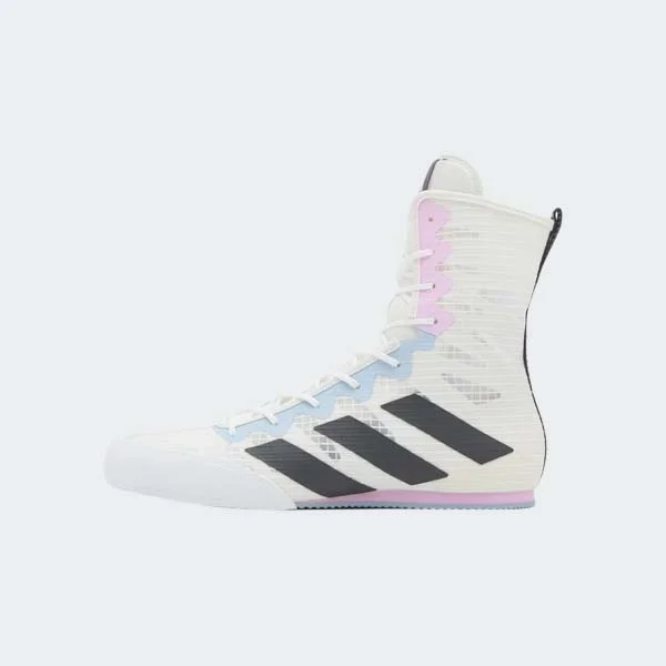 Adidas Box Hog 4 Boxing Shoes - White, Grey, & Lilac Adidas Box Hog 4 Boxing Shoes - White, Grey, & Lilac