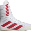 Adidas Box Hog 4 Boxing Shoes - White & Red Adidas Box Hog 4 Boxing Shoes - White & Red