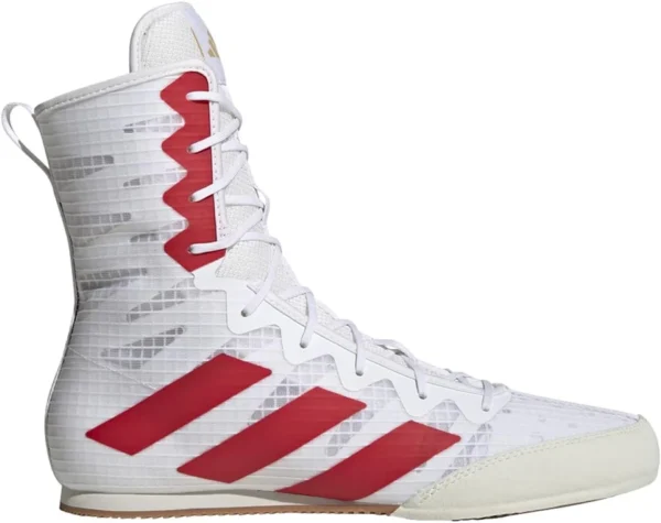 Adidas Box Hog 4 Boxing Shoes - White & Red Adidas Box Hog 4 Boxing Shoes - White & Red