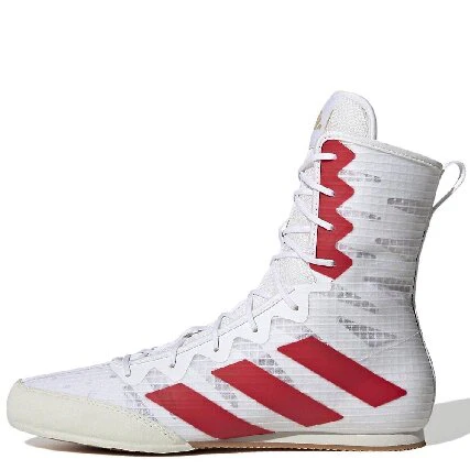 Adidas Box Hog 4 Boxing Shoes - White & Red Adidas Box Hog 4 Boxing Shoes - White & Red