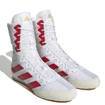 Adidas Box Hog 4 Boxing Shoes - White & Red Adidas Box Hog 4 Boxing Shoes - White & Red