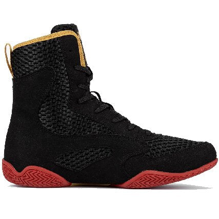 Venum Contender Boxing Shoes - Black, Gold, & Red Venum Contender Boxing Shoes - Black, Gold, & Red