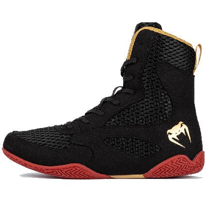 Venum Contender Boxing Shoes - Black, Gold, & Red Venum Contender Boxing Shoes - Black, Gold, & Red