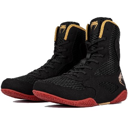 Venum Contender Boxing Shoes - Black, Gold, & Red Venum Contender Boxing Shoes - Black, Gold, & Red