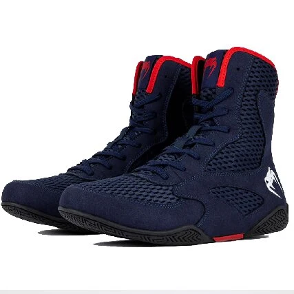 Venum Contender Boxing Shoes - Navy Blue & Red Venum Contender Boxing Shoes - Navy Blue & Red